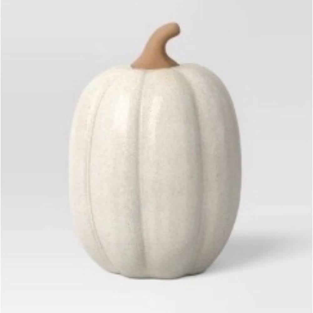 Neutral Ceramic Pumpkin Accent Large Cream Threshold | NEW | Autumn Home Decor